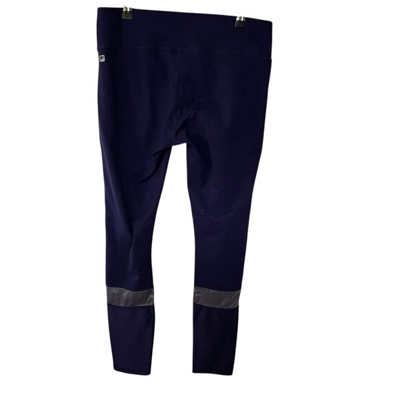 Fabletics Leggings Navy Size Large Reflective Mid Rise Stretch Gym Yoga - Picture 6 of 9